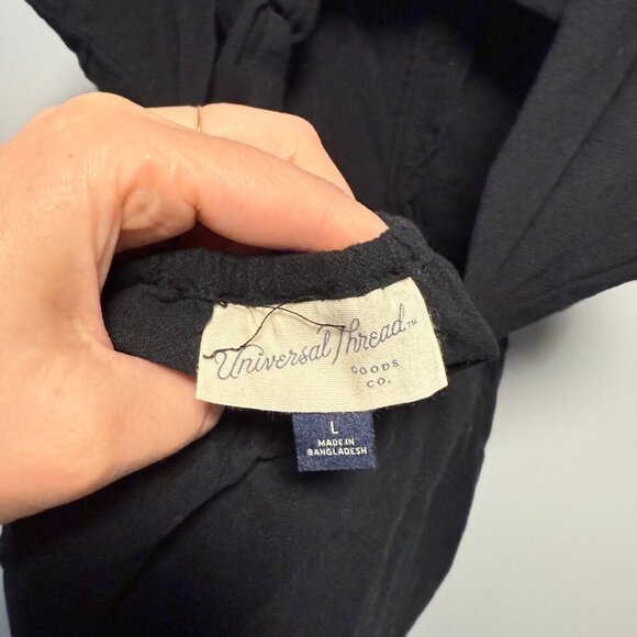 Universal Threads Black Midi Strap Dress Large 100% Cotton - Picture 7 of 8